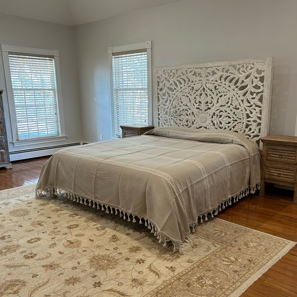 King Size Cotton Bedspread/Quilt. From Oaxaca Mex. Hand loom, Bed covers. - Picture 1 of 7